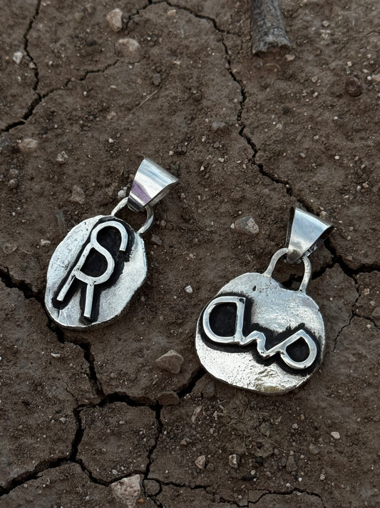 Custom brand (PENDANT ONLY) with silver bail