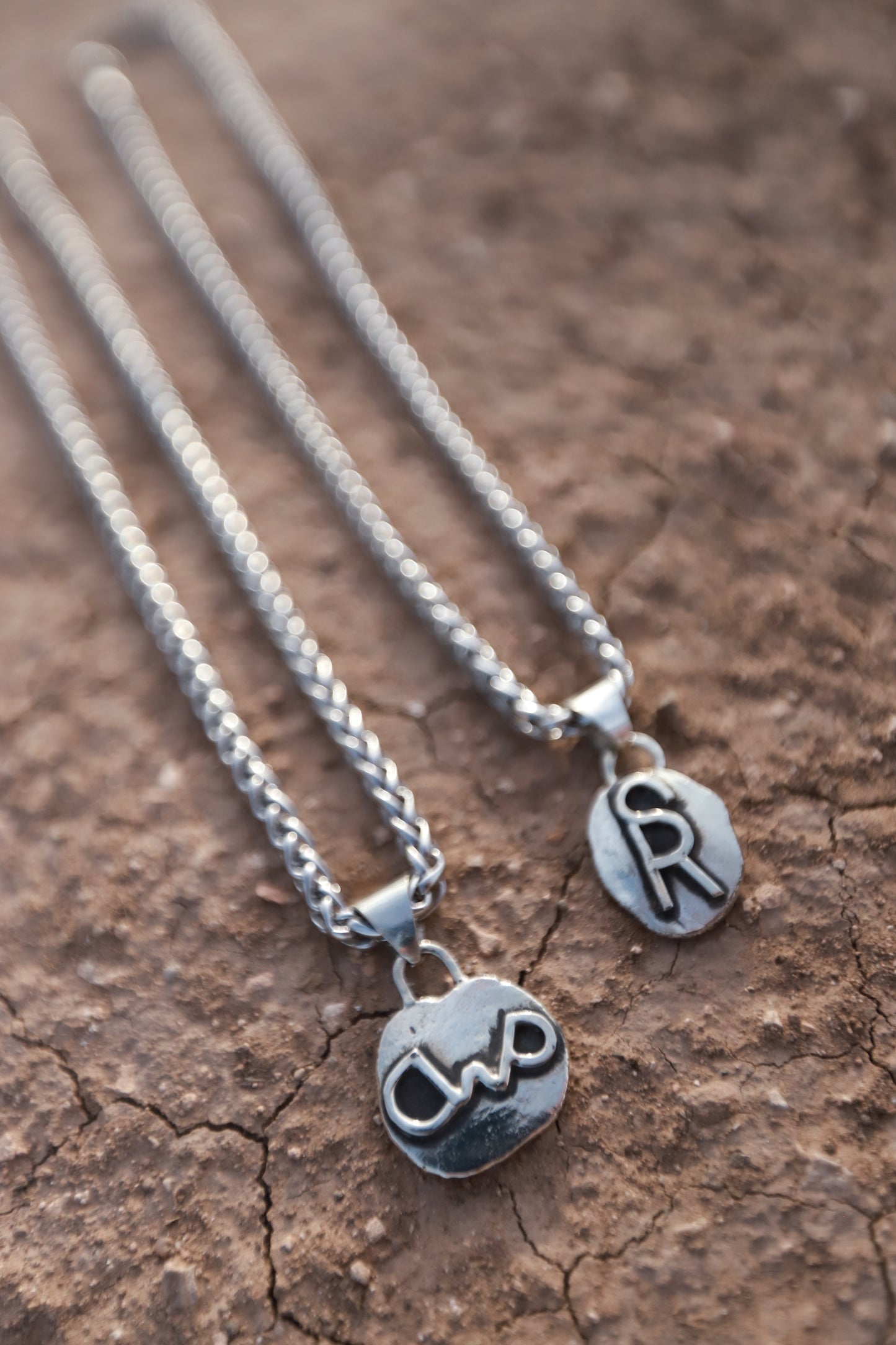 custom brand pendant (FOR THE MEN) on stainless steel chain