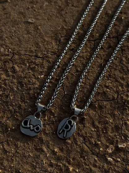 custom brand pendant (FOR THE MEN) on stainless steel chain